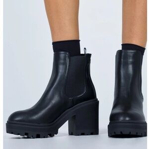 Princess Polly - Black Chunky Heel Ankle Boots